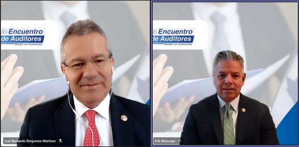 Sr. Luis Bernardo Benjumea, Director Ejecutivo de BASC Colombia y el Sr. Erick Moncayo, Presidente Internacional de World BASC Organization